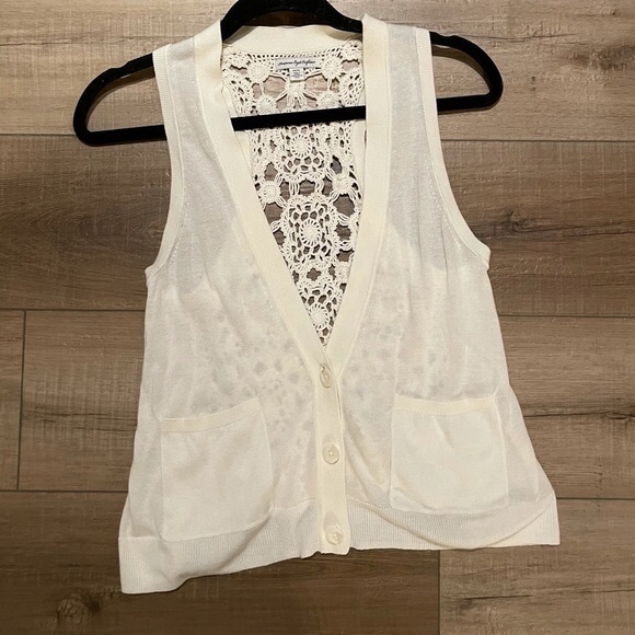 American Eagle 90s Y2K Crochet Vest Size XS | Boho Knit Sweater Vest - Picture 7 of 7